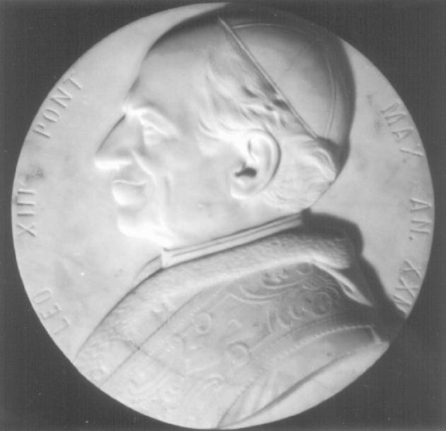 ritratto di Papa Leone XIII (rilievo) - ambito veneto (secc. XIX/ XX)