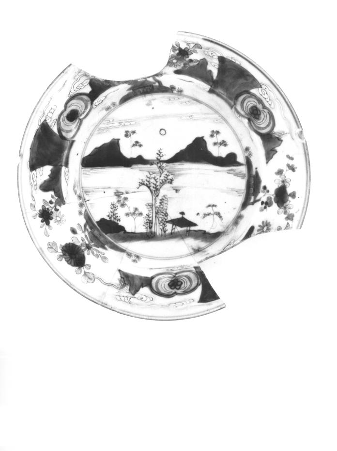 piatto, frammento - ambito veneto (seconda metà sec. XVIII)