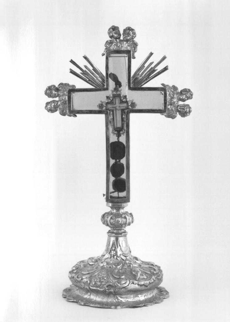 reliquiario - a croce - ambito veneto (sec. XVIII)
