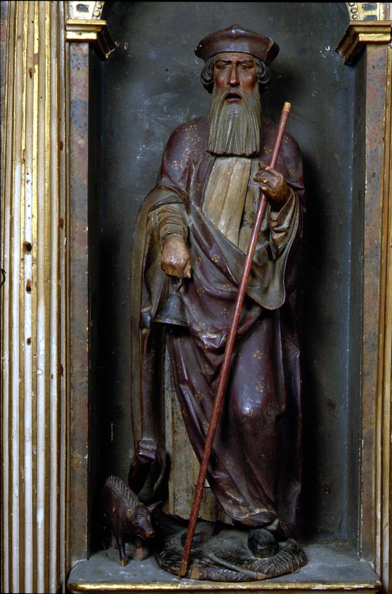 Sant'Antonio Abate (scultura, elemento d'insieme) - bottega veneta (secc. XVI/ XVII)