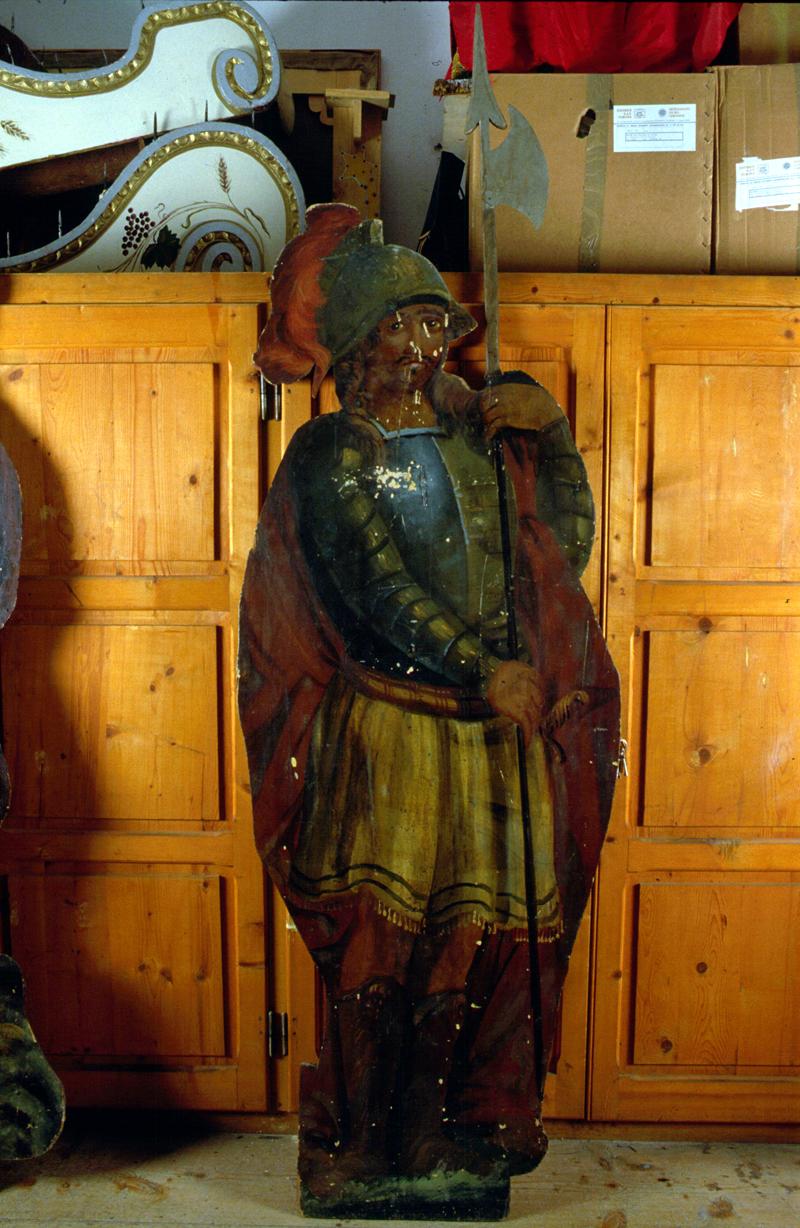 soldato con lancia (dipinto) - manifattura bellunese (sec. XIX)