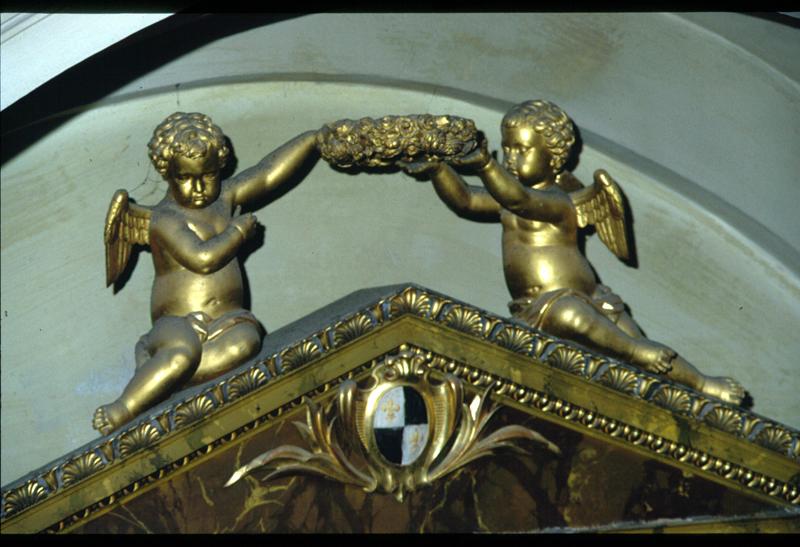 angioletto reggicorona (gruppo scultoreo, elemento d'insieme) - manifattura cadorina (sec. XIX)