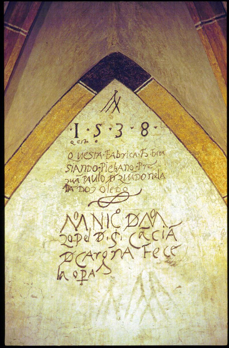iscrizione (dipinto) - manifattura cadorina (sec. XVI)