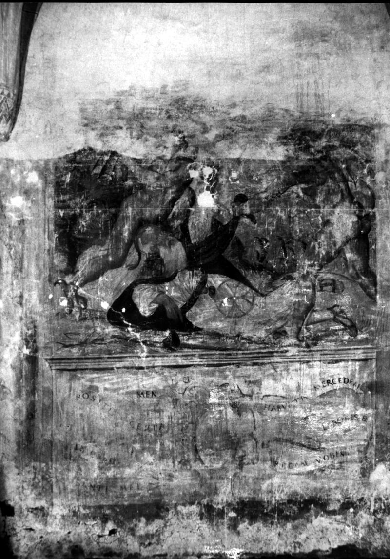 tentazioni di Sant'Antonio Abate (dipinto, elemento d'insieme) - manifattura cadorina (sec. XVIII)