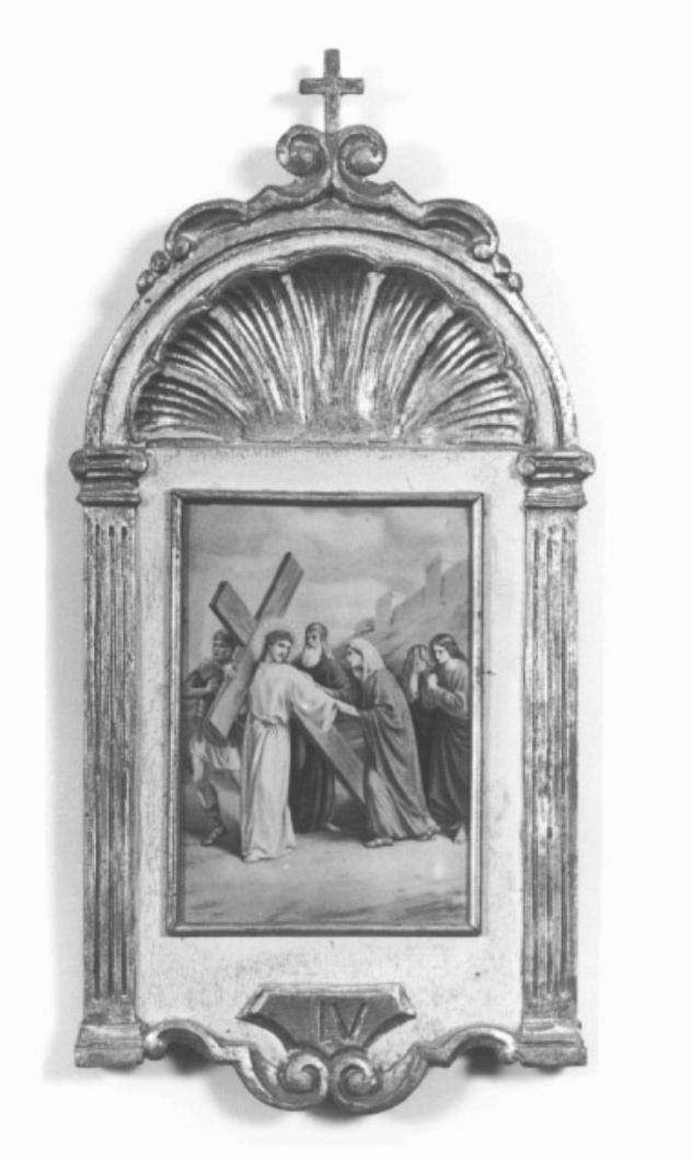 stazione IV: Gesù incontra la Madonna (dipinto) di Secchi C (secc. XIX/ XX)