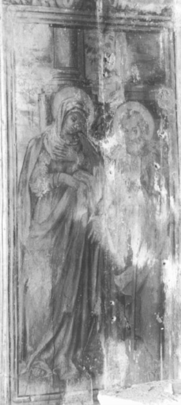 Sacra famiglia (dipinto) di Damello Marco (attribuito) - ambito feltrino (sec. XVI)