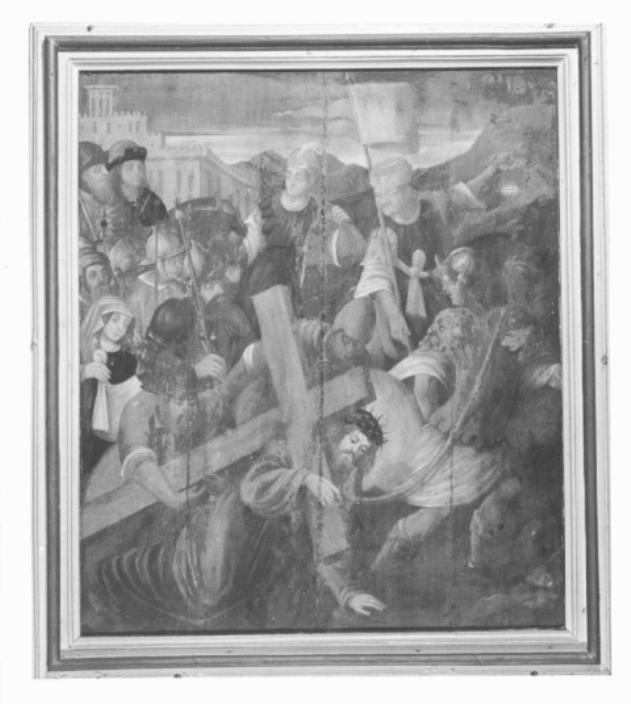 salita al Calvario: caduta di Cristo portacroce (dipinto) di Dal Pozzo Paolo (attribuito) - ambito feltrino (sec. XVII)