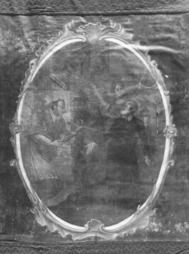San Carlo Borromeo; San Filippo Neri; angelo (dipinto) - manifattura feltrina (prima metà sec. XVII)