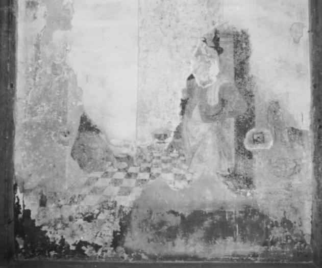 figura maschile con abito di scena (dipinto, frammento) - ambito veneto (sec. XIX)