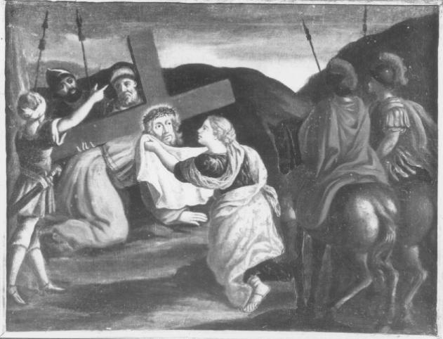 stazione IV: Gesù incontra la Madonna (dipinto) - ambito emiliano (inizio sec. XVII)