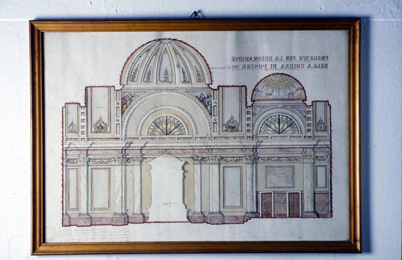 progetto per la decorazione della Chiesa (dipinto) di Giacomelli - ambito veneto (sec. XX)