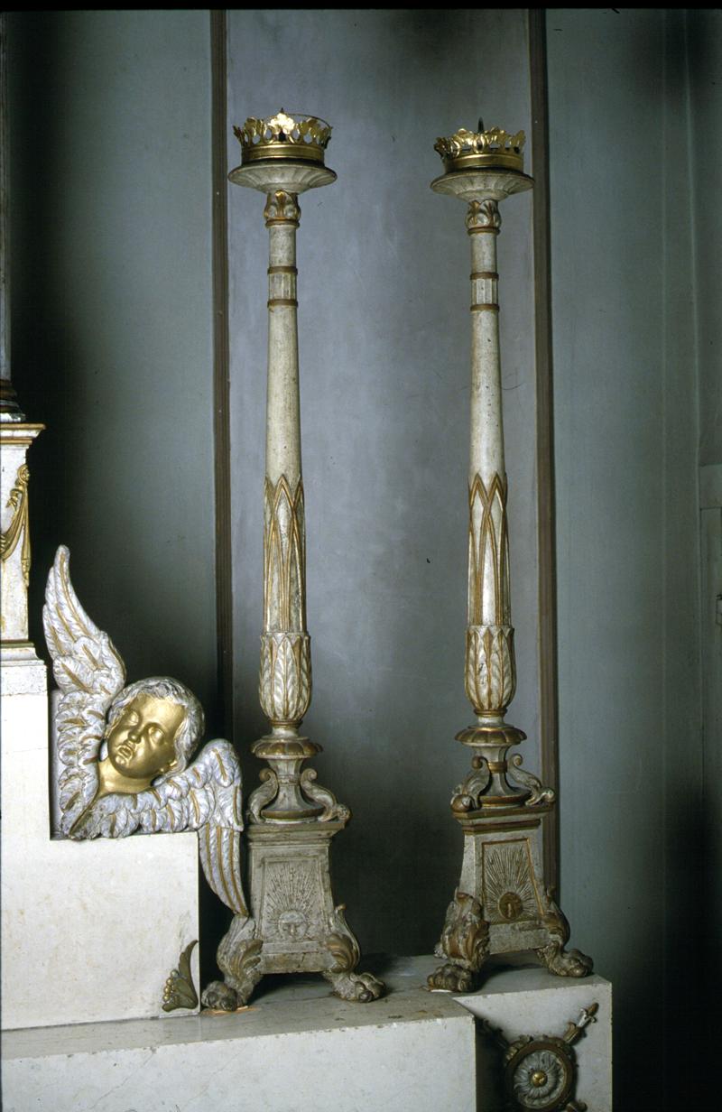 candeliere d'altare, serie di Bellati Giovanni Battista (attribuito) - ambito veneto (sec. XIX)