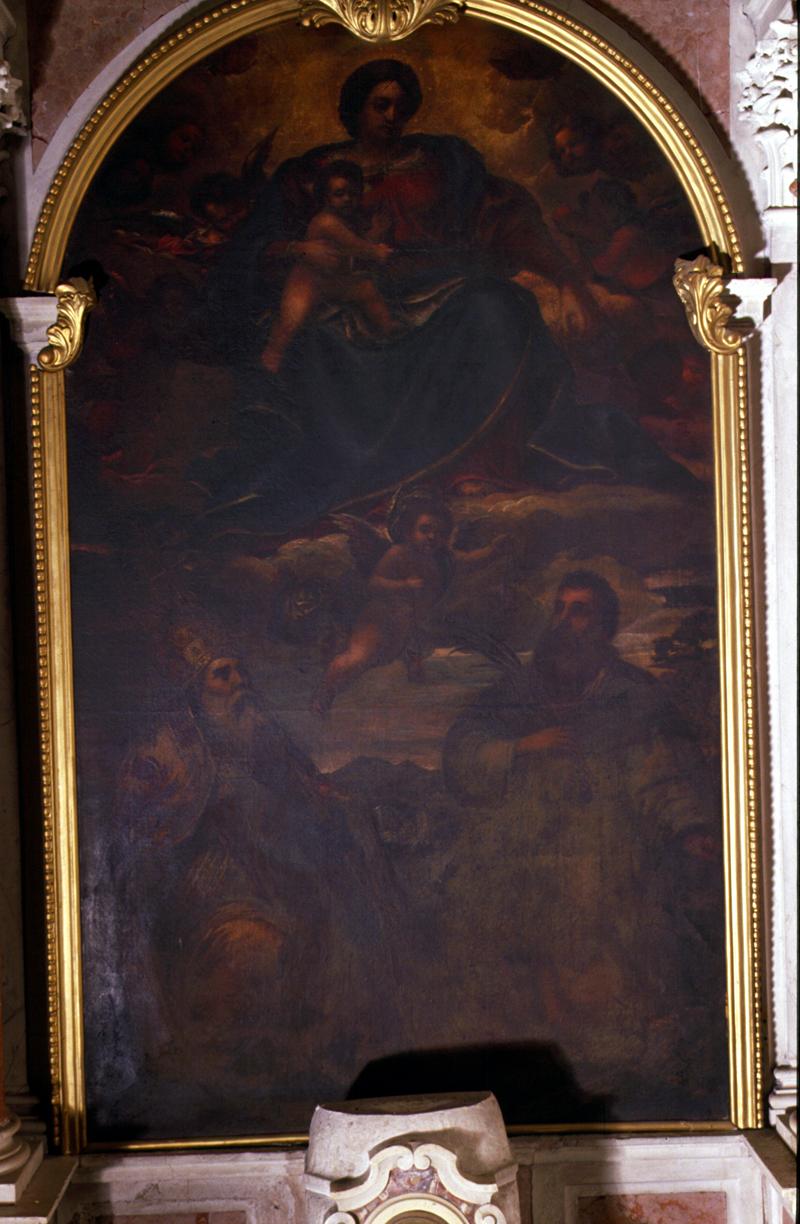 Madonna del Carmelo con Sant'Urbano e un santo martire (dipinto) - manifattura veneta (prima metà sec. XVII)