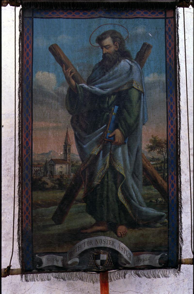 Sant'Andrea apostolo (stendardo processionale) di Petrin Federico (attribuito) (sec. XX)