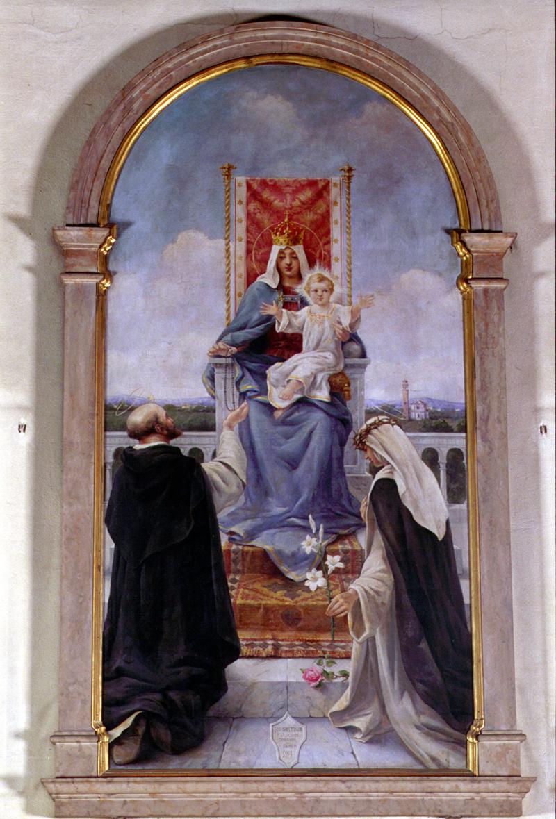 Madonna con Bambino in trono tra santi (dipinto) di Beni Antonio - ambito veneto (sec. XX)