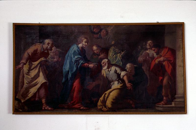 Cristo distribuisce la comunione (dipinto) di Piazzetta Giambattista (attribuito) - ambito veneto (prima metà sec. XVIII)
