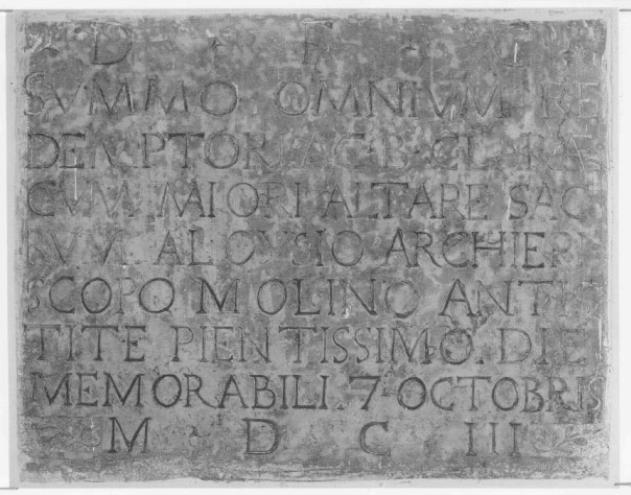 lapide commemorativa - produzione veneta (sec. XVII)