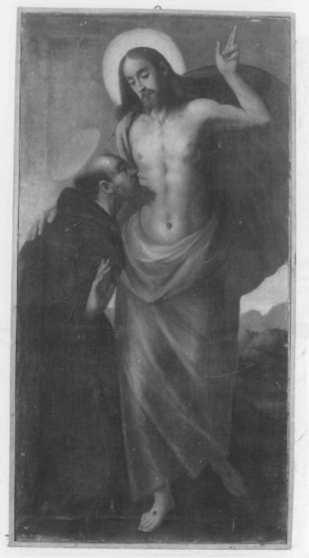 Cristo redentore con San Francesco d' Assisi (dipinto) di Novello Giovanni Battista (?) (sec. XVII)