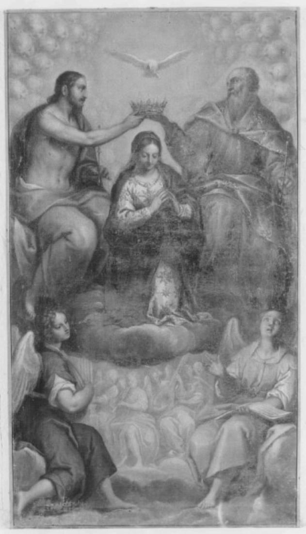 incoronazione di Maria Vergine (dipinto) di Novello Giovanni Battista (prima metà sec. XVII)