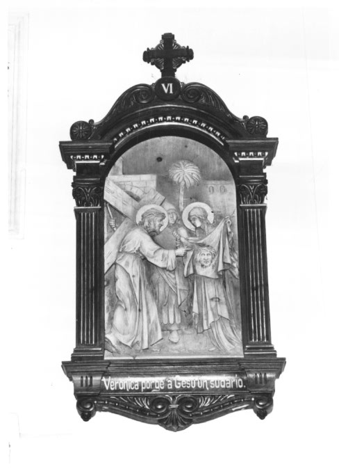 stazione VI: Gesù asciugato dalla Veronica (formella) - ambito veneto (primo quarto sec. XX)