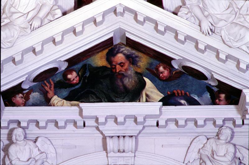 Dio Padre e cherubini (dipinto, elemento d'insieme) - manifattura veneta (inizio sec. XVII)