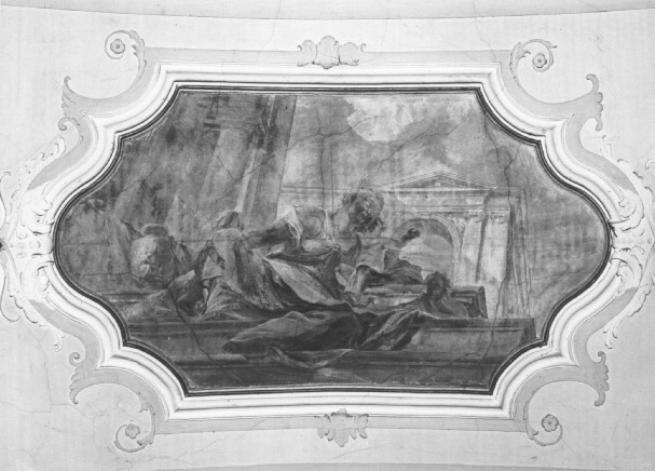 figura femminile distesa con bambini (dipinto) di Guaranda Vincenzo (scuola) - ambito veneto (secc. XVIII/ XIX)