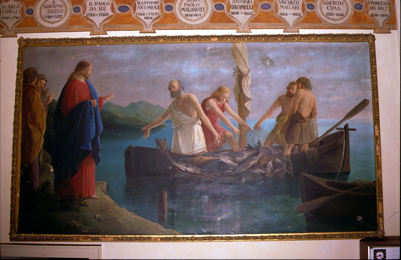 pesca miracolosa (dipinto) - manifattura veneta (fine sec. XIX)