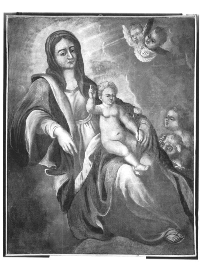 Madonna con Bambino in gloria e San Giovannino (dipinto) - ambito veneto (secc. XVII/ XVIII)