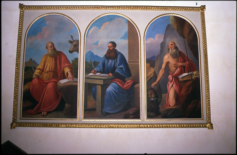San Luca, santo non identificato, San Girolamo (dipinto) di De Lorenzi Giuseppe (attribuito) - ambito veneto (metà sec. XIX)