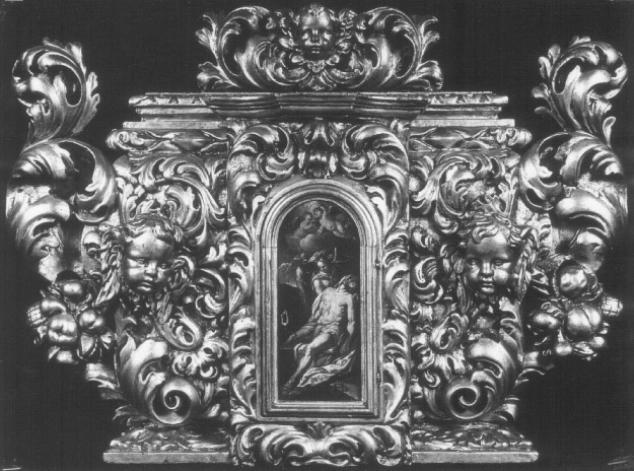 motivi fitomorfi/ festone/ teste di cherubini (mostra di tabernacolo) - manifattura veneta (prima metà sec. XVIII)