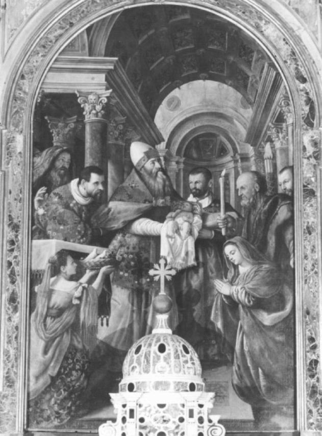 presentazione di Gesù al tempio (dipinto) - ambito cadorino (secc. XVI/ XVII)