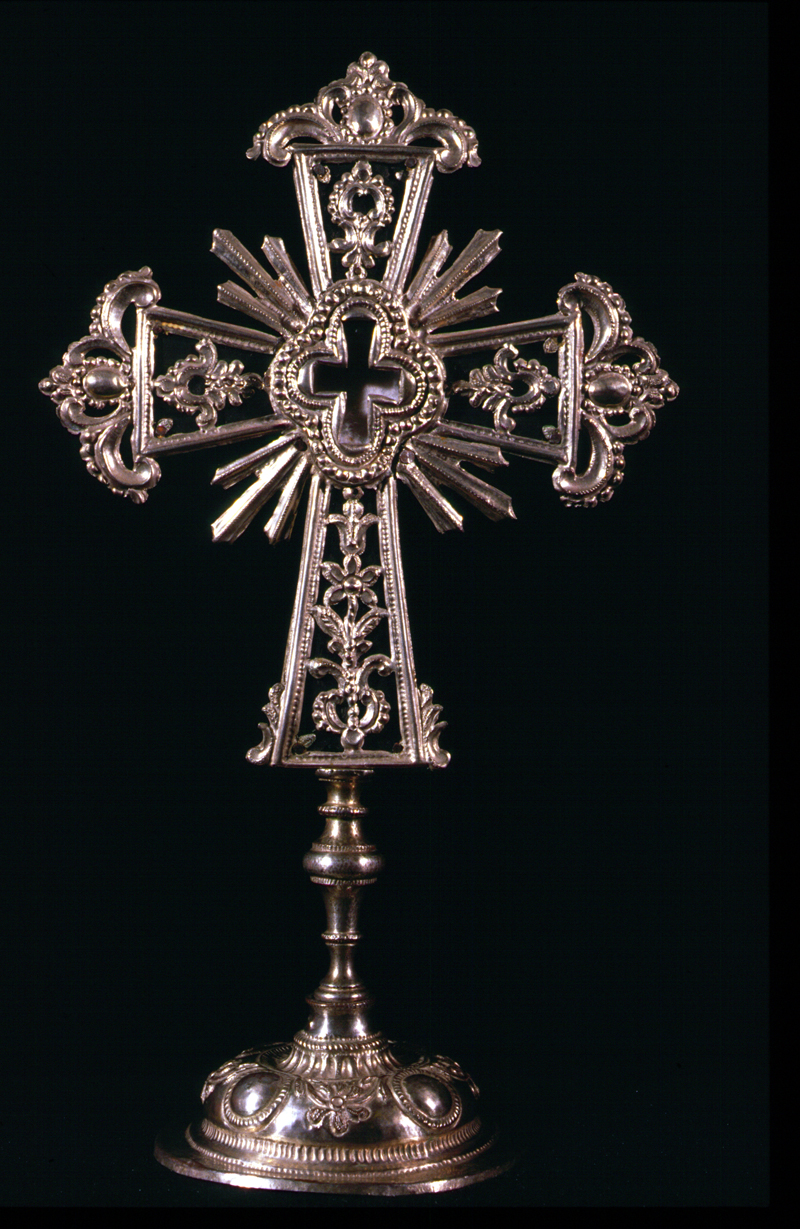 reliquiario - a croce - manifattura veneta (fine/inizio secc. XIX/ XX)