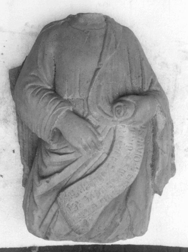angelo con cartiglio (statua) - ambito veneziano (fine/inizio secc. XIV/ XV)