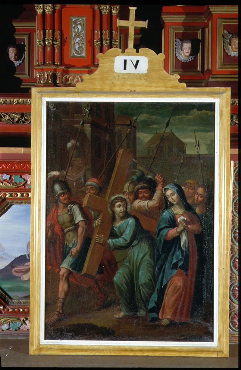 stazione IV: Gesù incontra la Madonna (dipinto, elemento d'insieme) - manifattura veneta (sec. XVIII)