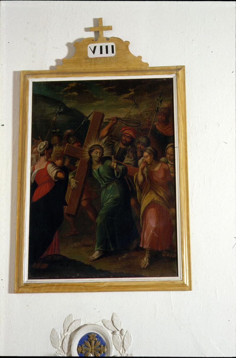 stazione VIII: Gesù consola le donne di Gerusalemme (dipinto, elemento d'insieme) - manifattura veneta (sec. XVIII)