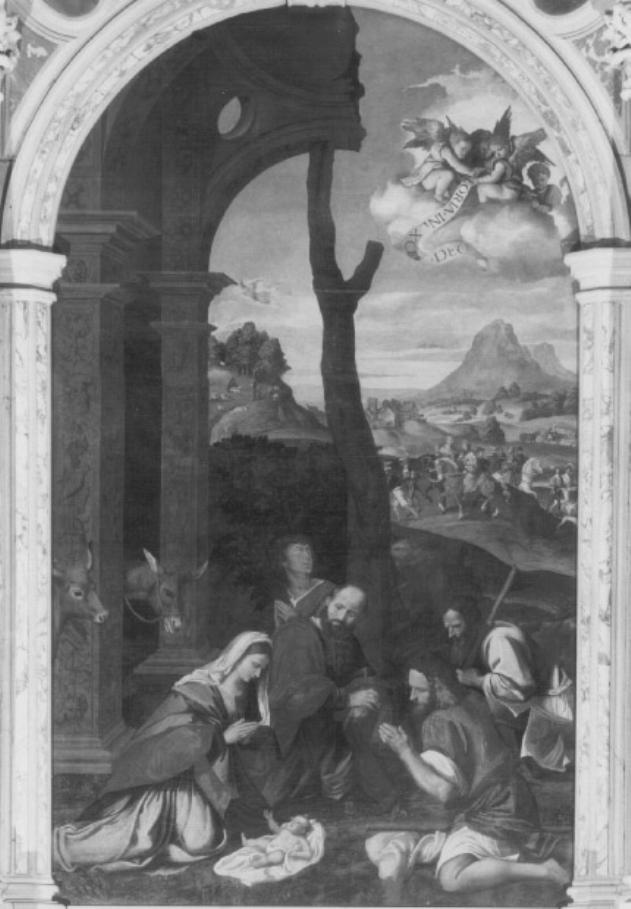 adorazione dei pastori (dipinto) di Bernardino da Asola (attribuito) (sec. XVI)