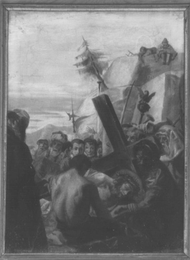 stazione IX: Gesù cade sotto la croce la terza volta (dipinto) di Stecherle (sec. XX)