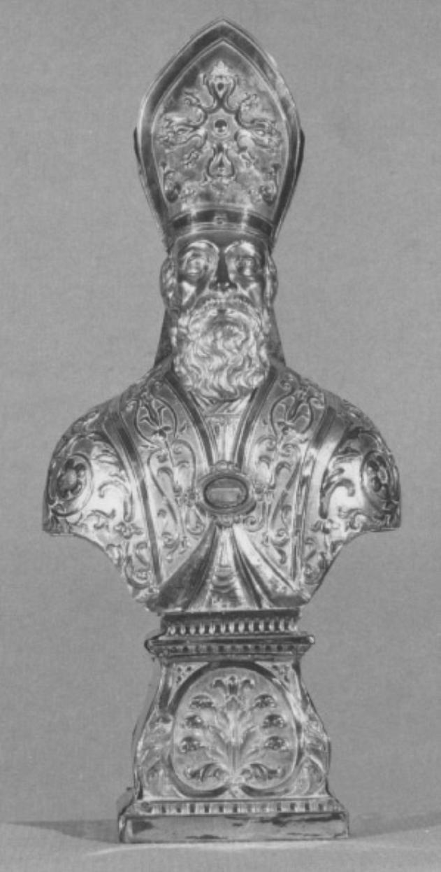 santo vescovo (reliquiario - a busto) - ambito veneto (sec. XIX)