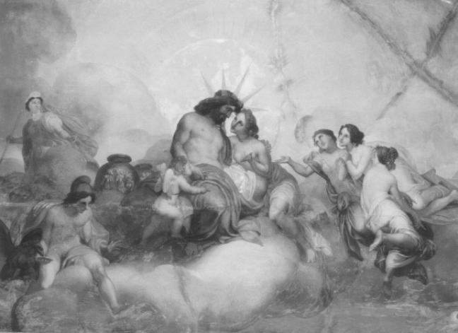 Venere chiede a Giove di soccorrere le navi di Enea (dipinto) di Demin Giovanni (sec. XIX)