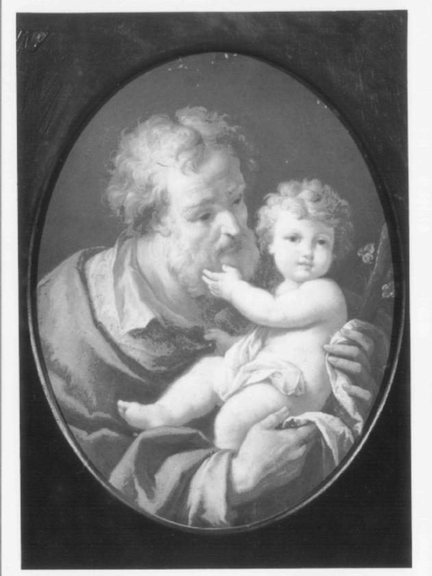 San Giuseppe con Gesù bambino (dipinto) di Maggiotto Francesco (attribuito) (sec. XVIII)