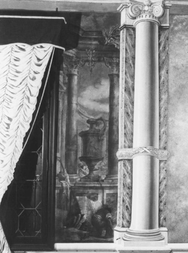 Tempio classico con vaso monumentale (dipinto) di Zugno Francesco (cerchia) - ambito veneto (sec. XVIII)
