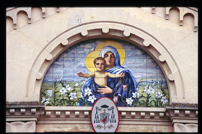 Madonna con Bambino (lunetta) di Motta Alvise (attribuito) - ambito veneto (sec. XX)