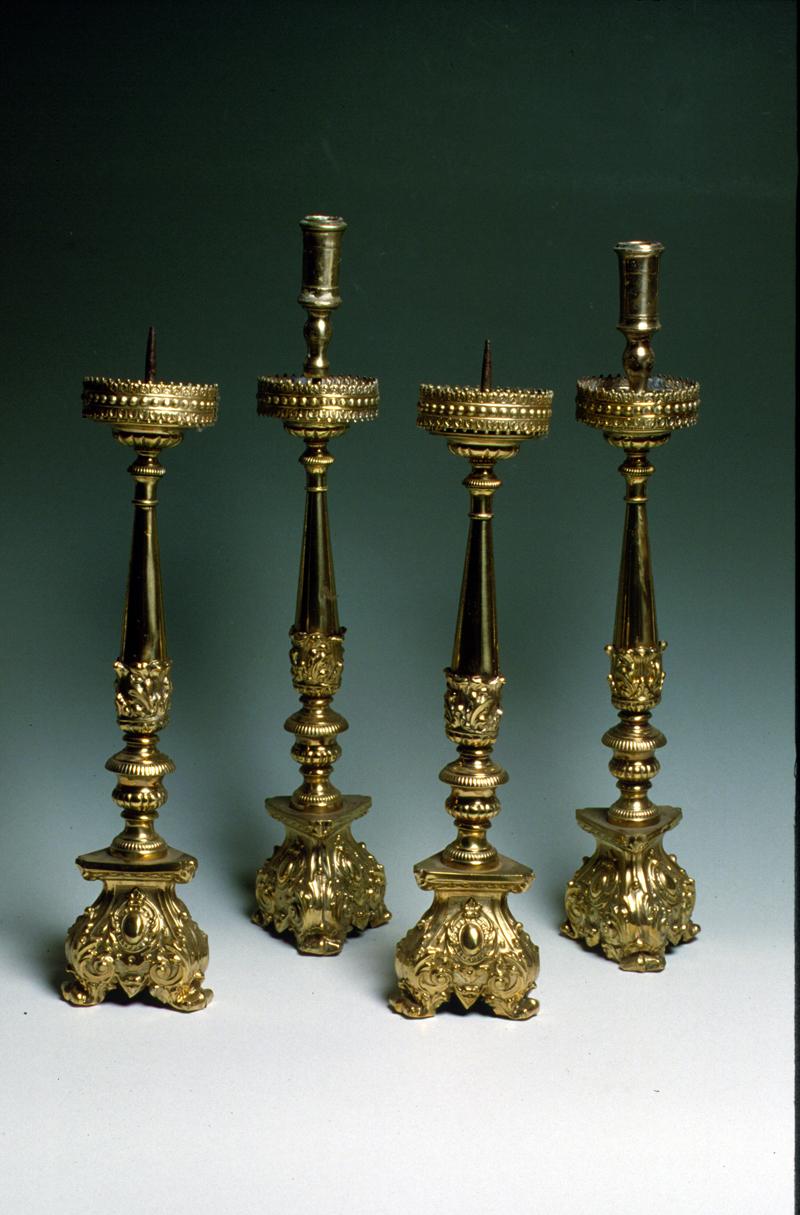 candeliere d'altare, serie - manifattura veneta (sec. XIX)