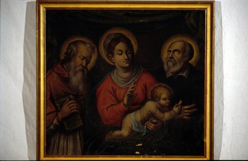 Madonna con Bambino, San Girolamo e San Filippo Neri (dipinto) - bottega veneta (sec. XVII)