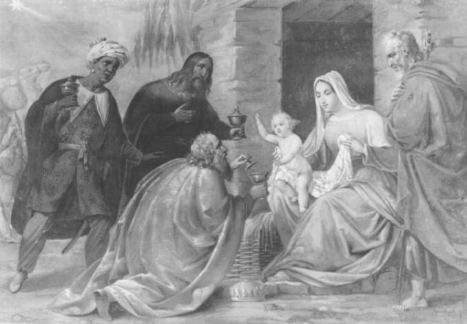 adorazione dei magi (dipinto) di Santi Sebastiano (prima metà sec. XIX)