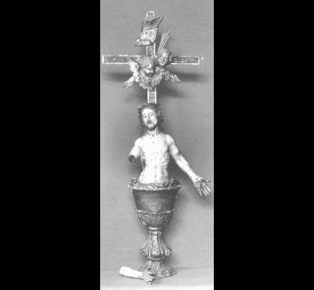 Croce con angeli e Cristo su calice (scultura) - ambito veneto (seconda metà sec. XVIII)