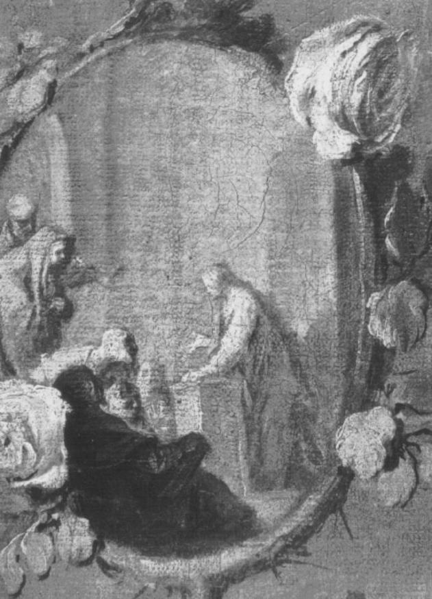 Gesù tra i dottori nel tempio (dipinto) di Grassi Nicola (attribuito) (sec. XVIII)