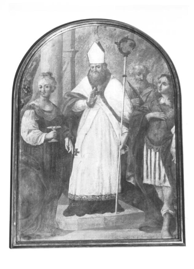 San Silvestro con Santa Lucia, San Bartolomeo e San Floriano (dipinto) - ambito veneto (primo quarto sec. XVII)