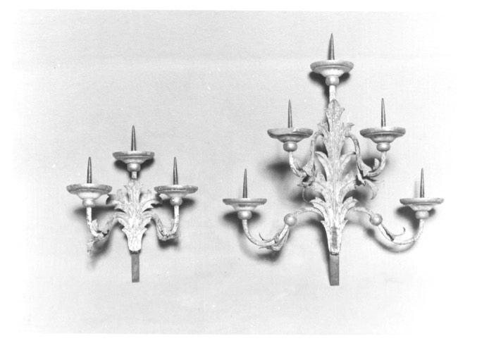 candeliere da parete, serie - ambito veneto (fine/inizio secc. XVIII/ XIX)