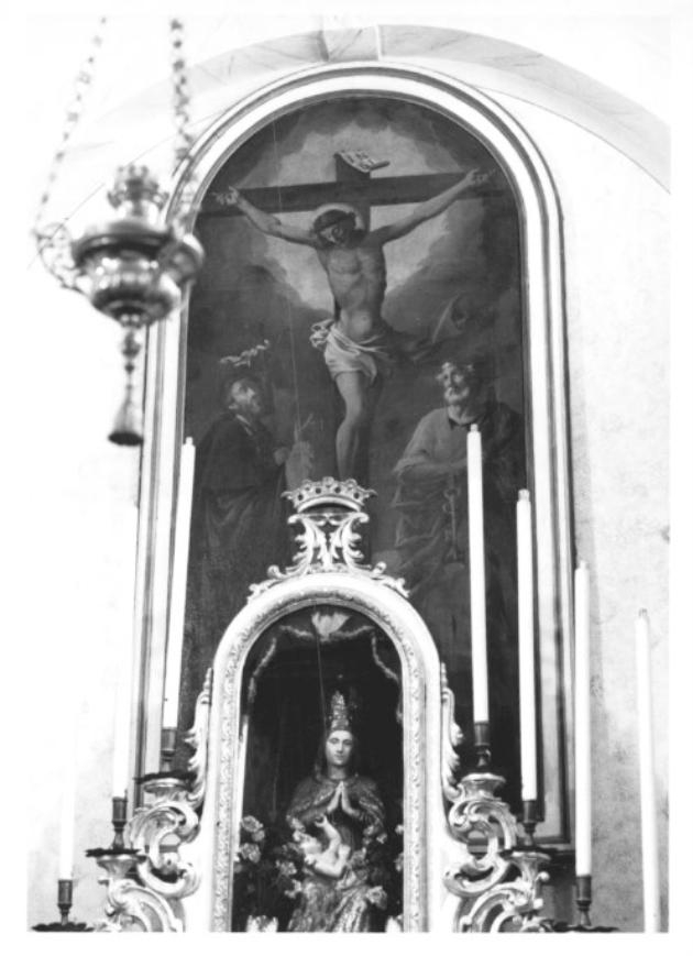 Cristo crocifisso con San Giacomo Maggiore e San Pietro (dipinto) - ambito veneto (prima metà sec. XIX)